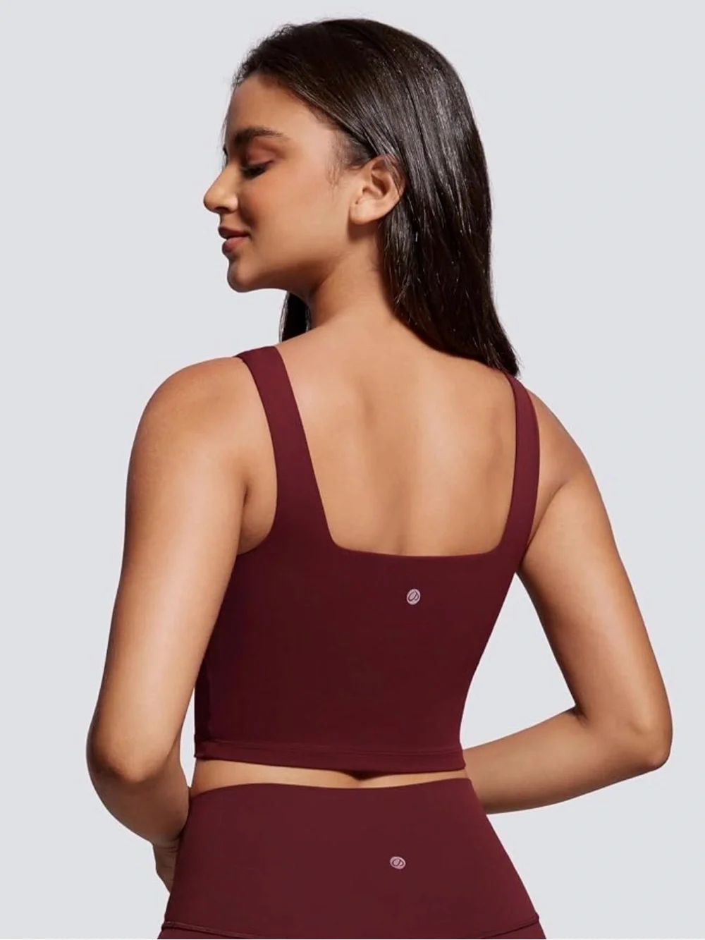 CRZ YOGA Butterluxe Square Neck Crop Tank Top Large